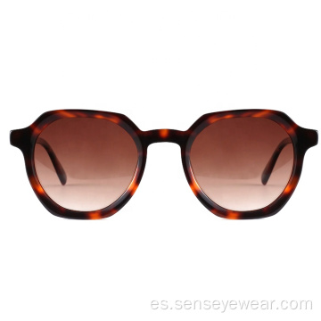 Gafas de sol de acetato de acetato de bisel UV400 para mujeres para mujeres